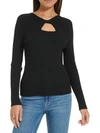 CALVIN KLEIN WOMENS CUT-OUT RIBBED KNIT PULLOVER SWEATER