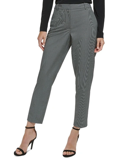 Dkny Womens Checkered Cropped Skinny Pants In Multi