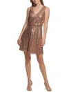 VINCE CAMUTO WOMENS SEQUINED BLOUSON COCKTAIL AND PARTY DRESS