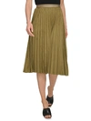 Dkny Faux Suede Pleated Skirt In Green