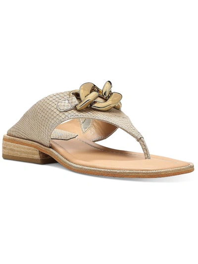 Donald J Pliner Louise Womens Leather Slip On Flip-flops In Gold