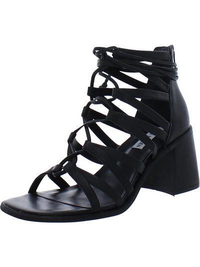 Steve Madden Cherri 30 Womens Leather Strappy Gladiator Sandals In Black