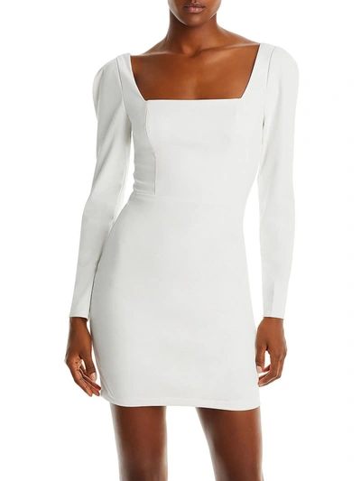 Aqua Womens Embossed Short Mini Dress In White