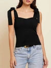 Nation Ltd Brynn Girly Tank Top With Contrast In Jet Black In Black