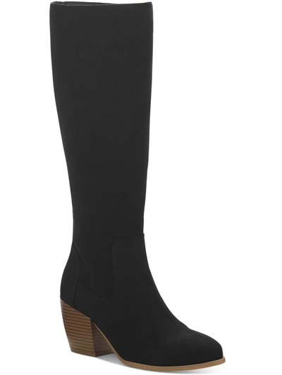 Style & Co Warrda  Womens Faux Suede Zip Up Mid-calf Boots In Black