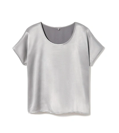 Pj Harlow Roxxy Satin Lounge Top In Dark Silver