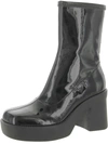 Nine West Gerri 3 Womens Patent Square Toe Mid-calf Boots In Black