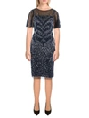 ADRIANNA PAPELL WOMENS MESH EMBELLISHED COCKTAIL AND PARTY DRESS