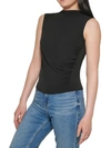 CALVIN KLEIN WOMENS RUCHED MOCK COLLARED TANK TOP
