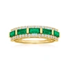 Ross-simons Emerald And . Diamond Ring In 14kt Yellow Gold In White