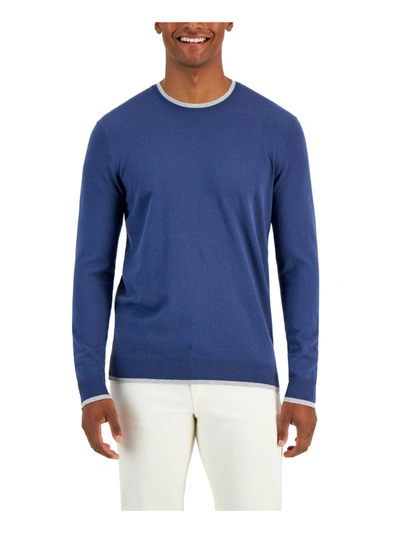 Alfani Men's Contrast Edge Crewneck Sweater, Created For Macy's In Multi