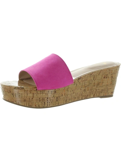 Bandolino Kennie 2 Womens Slip On Dressy Wedge Sandals In Pink