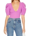 Free People Va Va Voop Puff Sleeve Bodysuit In Pink