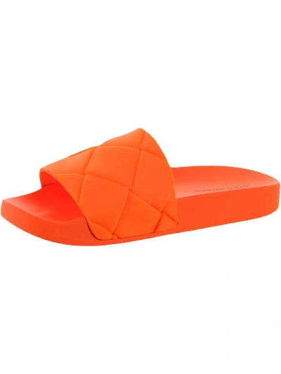 Steve Madden Soulful Womens Slides Pool Footbed Sandals In Orange