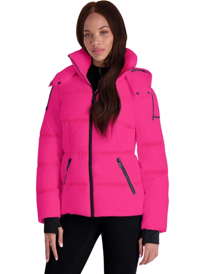 Bcbgeneration Womens Quilted Insulated Puffer Jacket In Pink