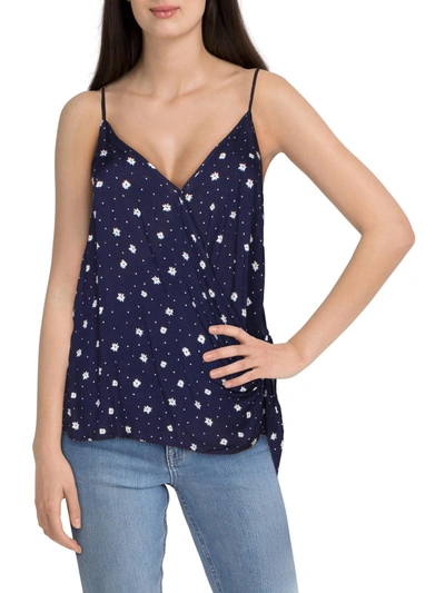 E&m Womens Floral Side-tie Crop Top In Blue