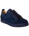 Christian Louboutin Velvet Sneakers Lace-up Eyelet Detailing In Blue