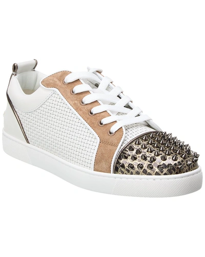 CHRISTIAN LOUBOUTIN CHRISTIAN LOUBOUTIN LOUIS JUNIOR SPIKES LEATHER & SUEDE SNEAKER