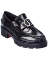 CHRISTIAN LOUBOUTIN CHRISTIAN LOUBOUTIN CL MOC LUG LEATHER LOAFER