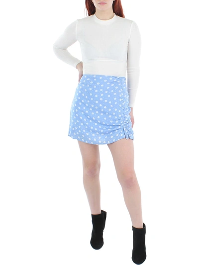 Le Lis Womens Printed Above Knee Mini Skirt In Blue