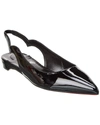Christian Louboutin Hot Chickita Patent Red Sole Slingback Flats In Black