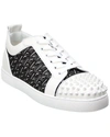 CHRISTIAN LOUBOUTIN CHRISTIAN LOUBOUTIN LOUIS JUNIOR SPIKES ORLATO COATED CANVAS & LEATHER SNEAKER