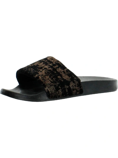 Inc Womens Velvet Metallic Slide Sandals In Black
