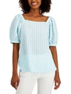 ANNE KLEIN PETITES WOMENS OFF SHOULDER STRETCH PULLOVER TOP