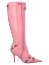 Balenciaga Cagole Embellished Textured-leather Knee Boots