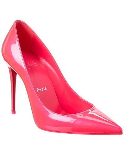 Christian Louboutin Kate 100 Patent Pump In Pink Fluo