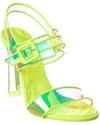 Christian Louboutin Womens Fluo Yellow Loubi Duniss 100 Pvc And Leather Heeled Sandals In Yellow