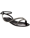 Christian Louboutin Black Mafaldina Spikes Flat Sandals In Black