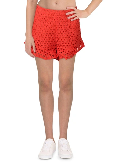 Endless Rose Womens Lace Lay High Waist Shorts In Red