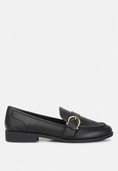 London Rag Sheboss Buckle Detail Loafers In Black