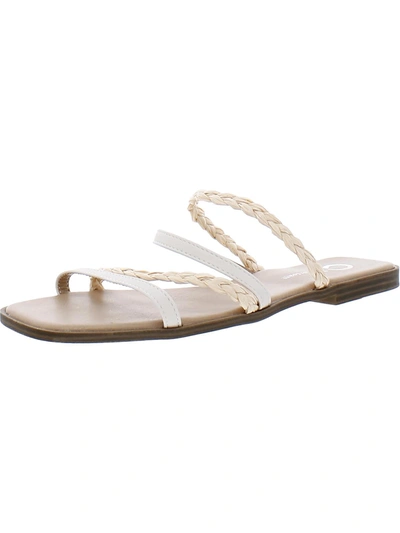 Journee Collection Womens Faux Leather Braided Slide Sandals In Beige