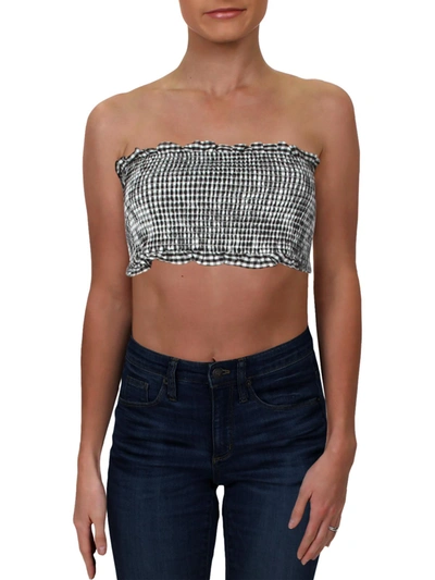 English Factory Womens Cotton Checkered Tube Top In Black
