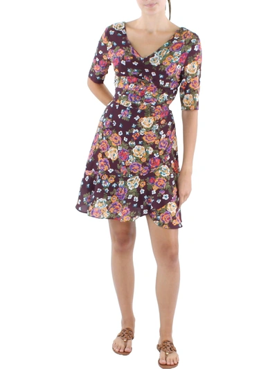 Wayf Womens Floral Print Short Mini Dress In Multi