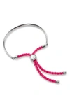 Monica Vinader Engravable Fiji Friendship Bracelet In Cerise/ Sterling Silver