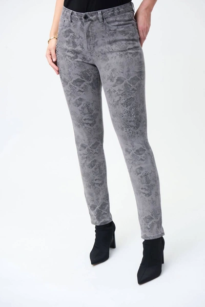 Joseph Ribkoff Printed Embellished Jeans In Grey