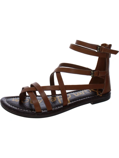 Sam Edelman Gibbs Womens Leather Ankle Strap Strappy Sandals In Multi