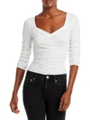 PAIGE ANNALISA WOMENS RUCHED RIBBED PULLOVER TOP