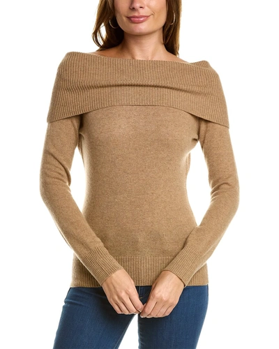 Forte Cashmere Marilyn Off-the-shoulder Cashmere Pullover In Brown