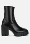 London Rag Kokum Faux Leather Platform Ankle Boots In Black