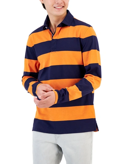 Club Room Mens Rugby Stripe Polo In Multi