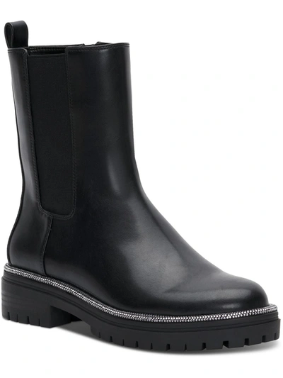 Inc Brycin Womens Faux Leather Pull On Mid-calf Boots In Black
