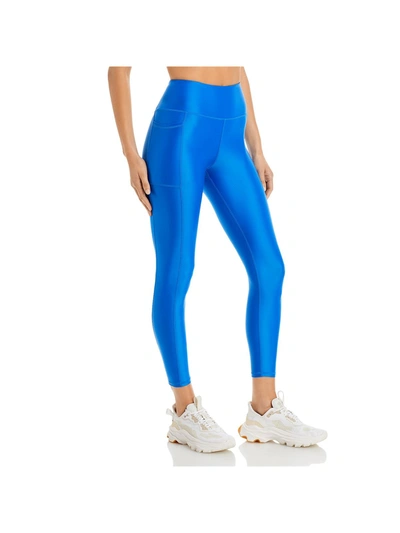 Aqua Womens Running Fitness Athletic Leggings In Blue