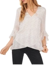 VINCE CAMUTO WOMENS DOTTED V-NECK BLOUSE