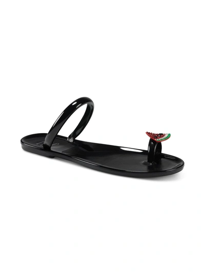 Inc Loren Womens Toe-loop Solid Jelly Sandals In Black