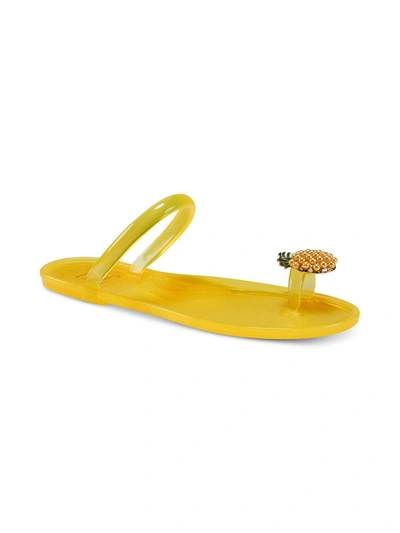 Inc Loren Womens Toe-loop Solid Jelly Sandals In Yellow