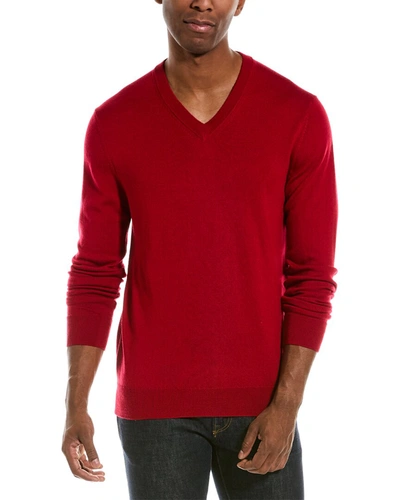 Quincy Wool V-neck Sweater In Red